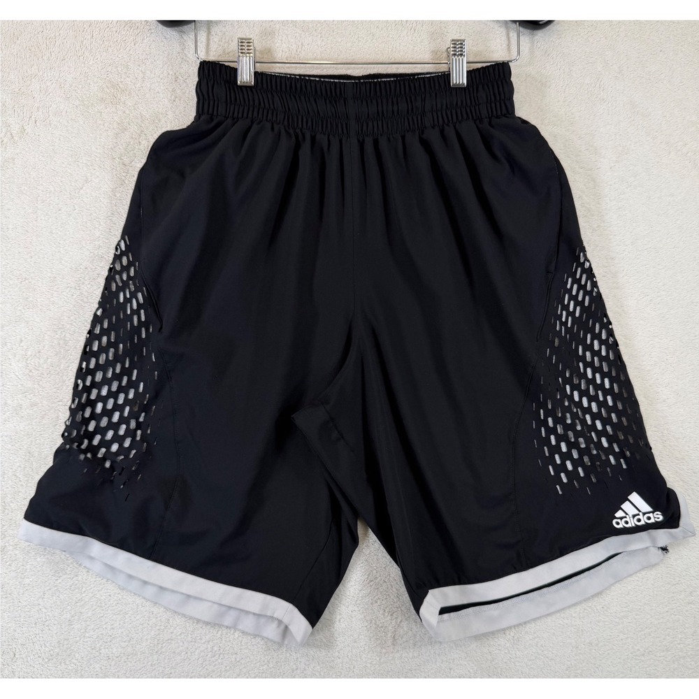 adidas CrazyGhost Basketball Shorts Men M/L Black Gray Laser Cut Vented Athletic